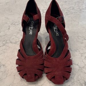 Cordani Women's Deep Red Strappy Heels